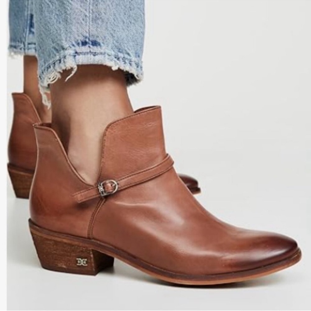 Sam Edelman Palmer Brown Leather Ankle Booties Sz 6